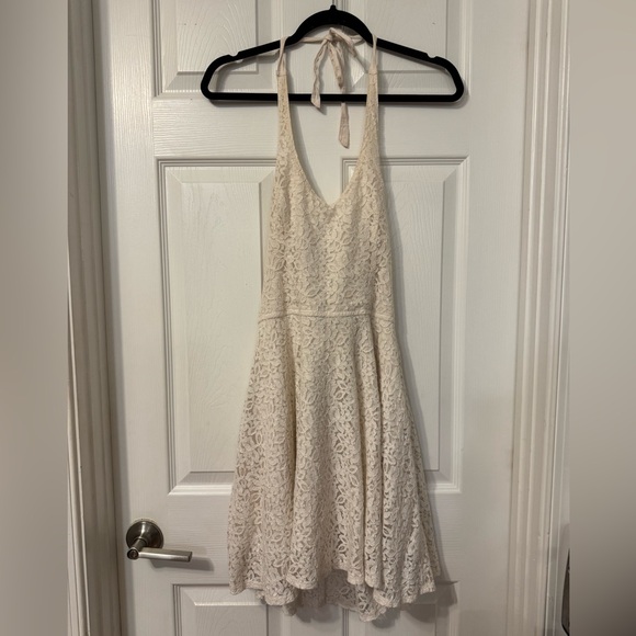 A&F Cream Lace Halter Dress sz M - Picture 1 of 12